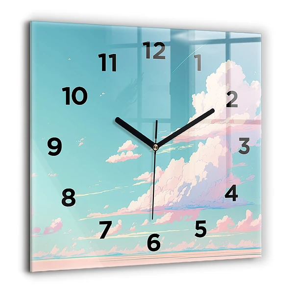 Wanduhr quadratisch mit motiv Pastellfarbener Himmel