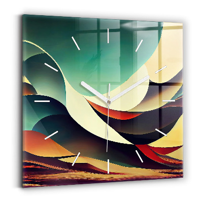 Wanduhr modern quadratisch Abstrakte Linien im Hintergrund