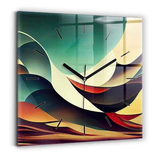 Wanduhr modern quadratisch Abstrakte Linien im Hintergrund