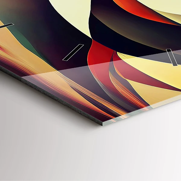 Wanduhr modern quadratisch Abstrakte Linien im Hintergrund
