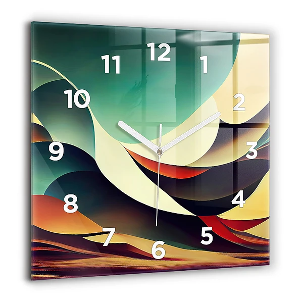 Wanduhr modern quadratisch Abstrakte Linien im Hintergrund