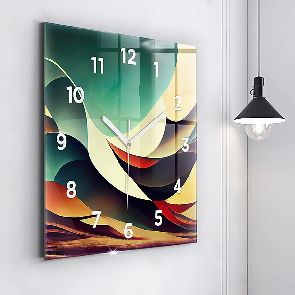 Wanduhr modern quadratisch Abstrakte Linien im Hintergrund