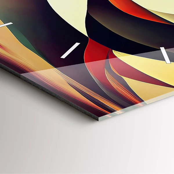 Wanduhr modern quadratisch Abstrakte Linien im Hintergrund