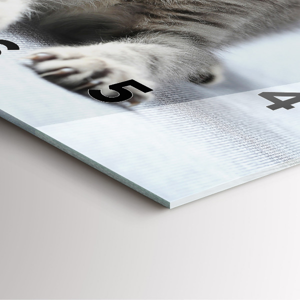 Wanduhr quadratisch Katze auf dem Sofa