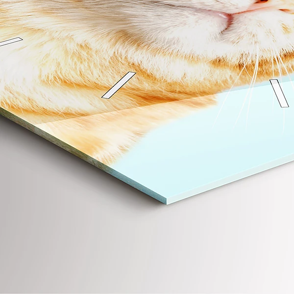 Wanduhr quadratisch Lustige Katze mit Brille