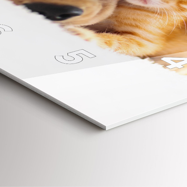 Wanduhr quadratisch Schlafende Katze und Hund