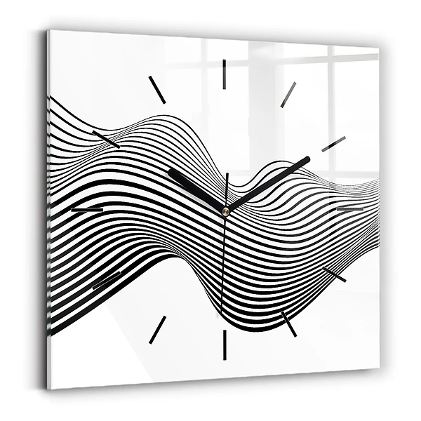 Wanduhr quadratisch Schwarz-weiße Kunst
