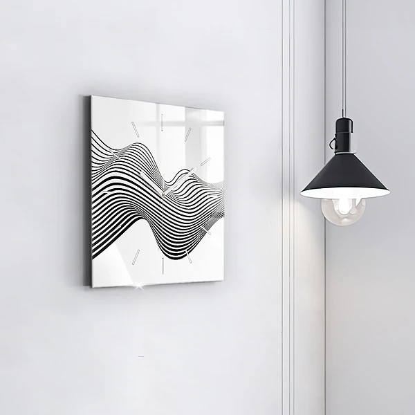 Wanduhr quadratisch Schwarz-weiße Kunst
