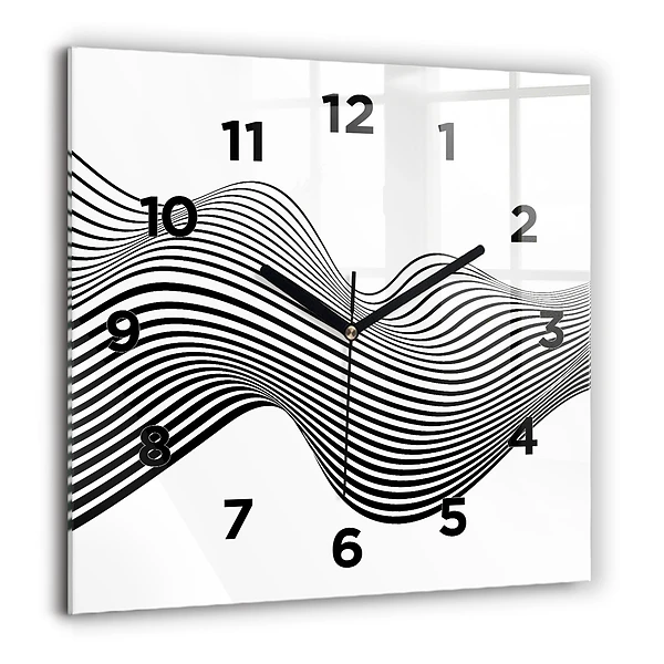 Wanduhr quadratisch Schwarz-weiße Kunst