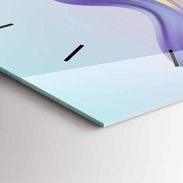 Wanduhr modern quadratisch Pastell-Abstraktion von Wellen