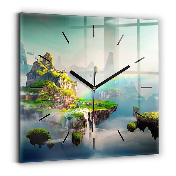Wanduhr modern quadratisch Chinesische Fantasieszenen