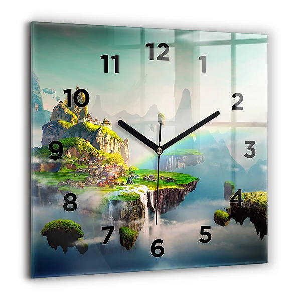 Wanduhr modern quadratisch Chinesische Fantasieszenen