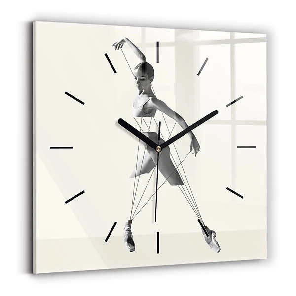 Wanduhr modern quadratisch Abstrakte Tänzerin