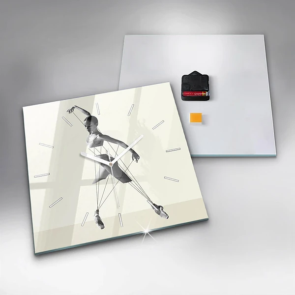 Wanduhr modern quadratisch Abstrakte Tänzerin