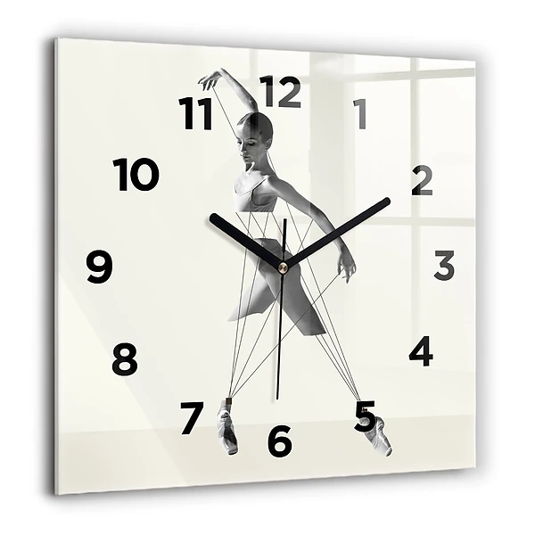 Wanduhr modern quadratisch Abstrakte Tänzerin