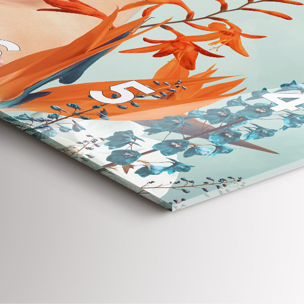 Wanduhr quadratisch mit motiv Frau mit Blumen