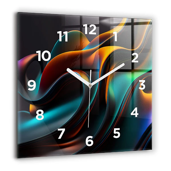 Wanduhr modern quadratisch Futuristische Welle