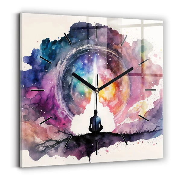 Wanduhr quadratisch Lebensstil Meditation