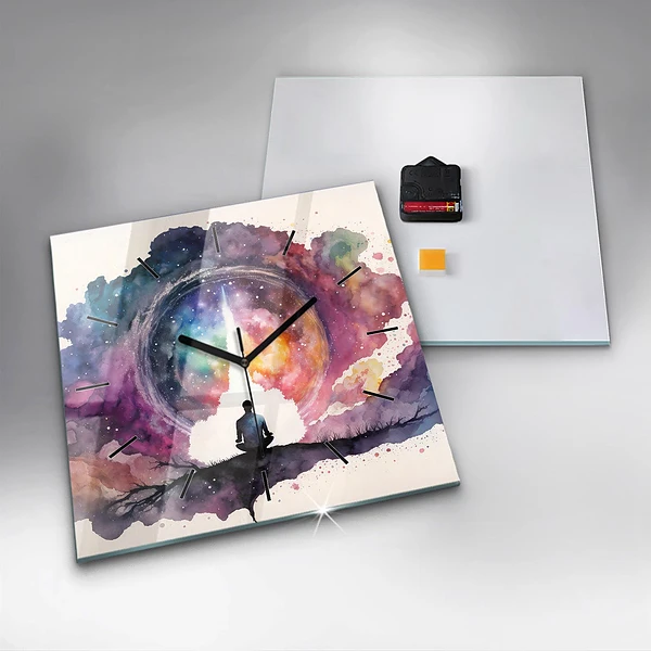 Wanduhr quadratisch Lebensstil Meditation