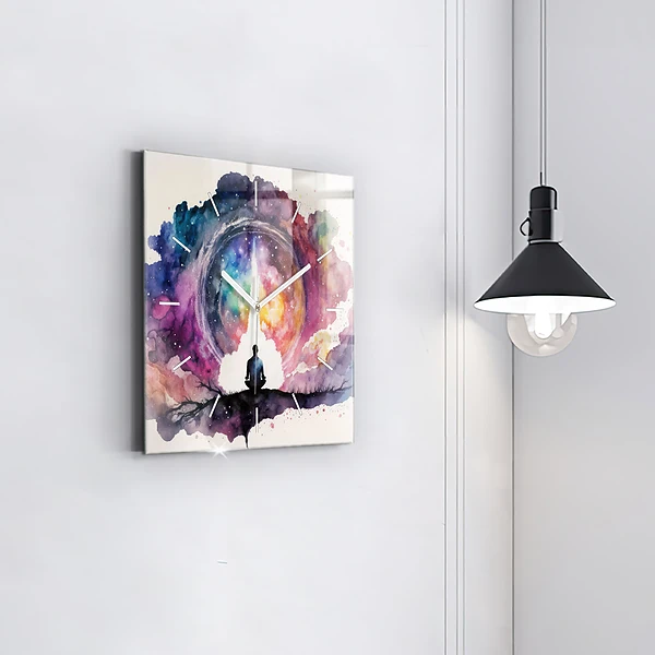 Wanduhr quadratisch Lebensstil Meditation