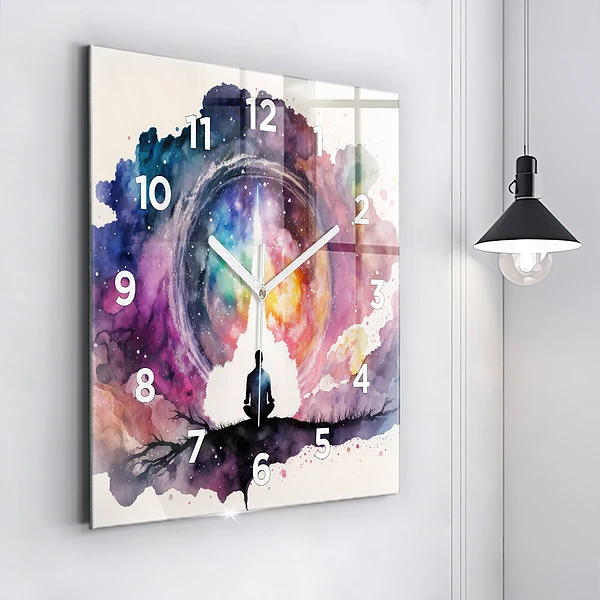 Wanduhr quadratisch Lebensstil Meditation