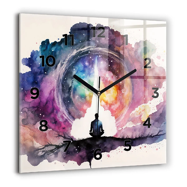 Wanduhr quadratisch Lebensstil Meditation