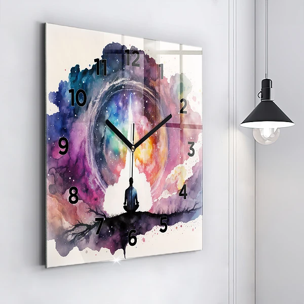 Wanduhr quadratisch Lebensstil Meditation