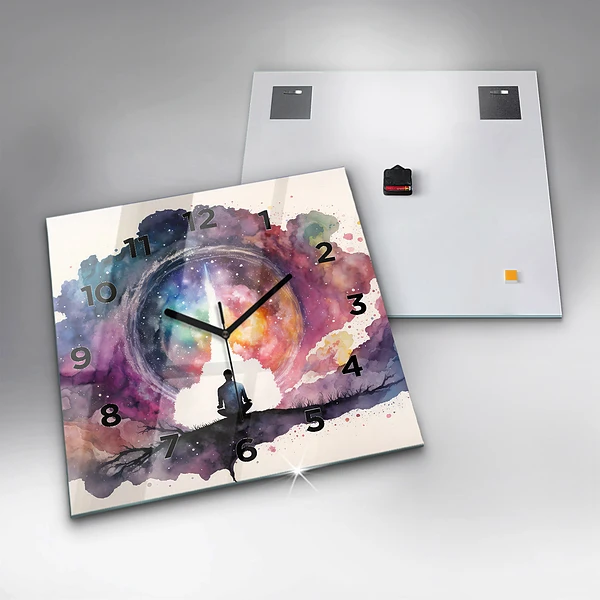 Wanduhr quadratisch Lebensstil Meditation