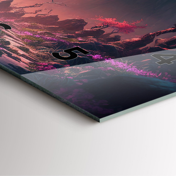 Wanduhr modern quadratisch Magischer Wald und Gebirge