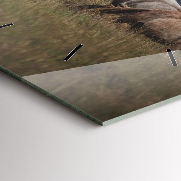 Wanduhr modern quadratisch Pferde im Galopp