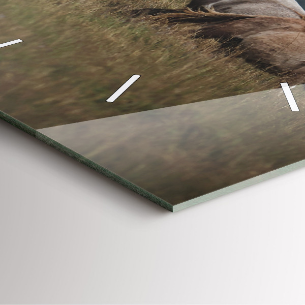 Wanduhr modern quadratisch Pferde im Galopp