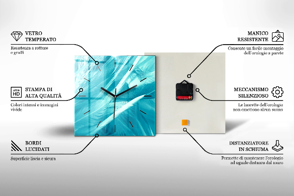 Wanduhr quadratisch mit motiv Wasserfall Island Landschaft