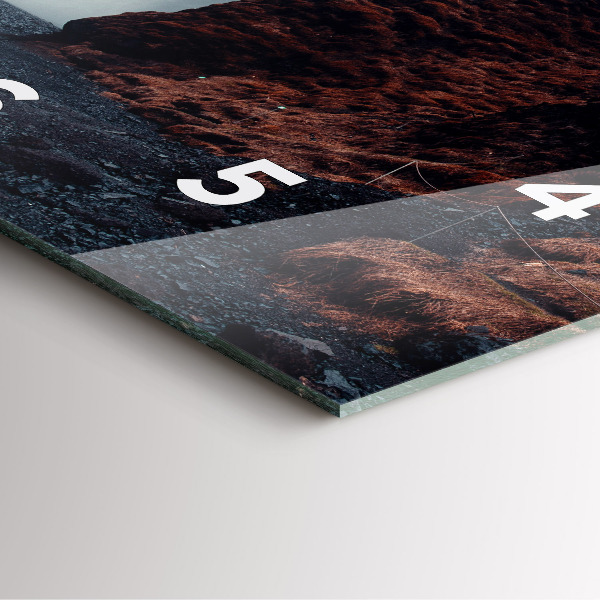 Wanduhr quadratisch mit motiv Wasserfall Island Landschaft