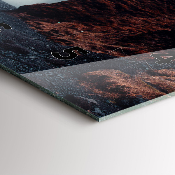 Wanduhr quadratisch mit motiv Wasserfall Island Landschaft