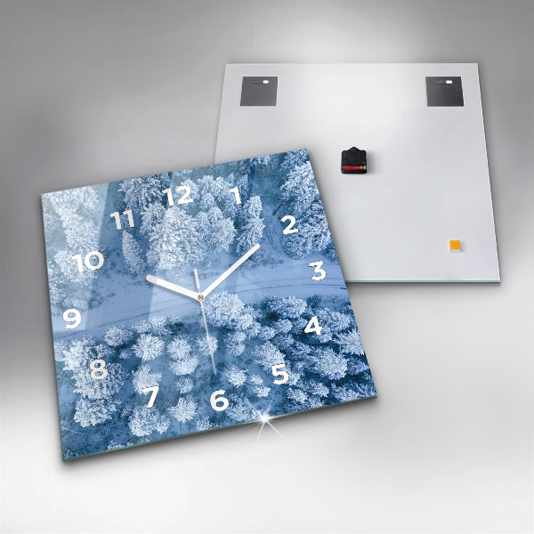 Wanduhr modern quadratisch Wald aus der Vogelperspektive Drohne