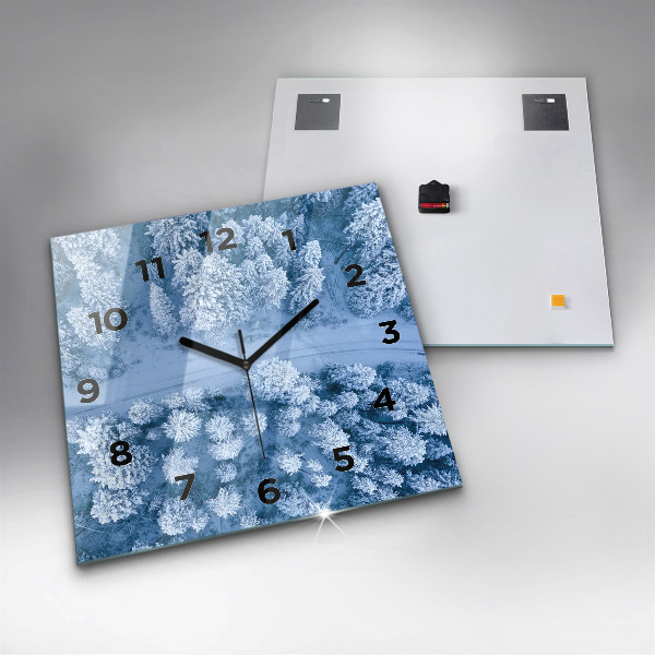 Wanduhr modern quadratisch Wald aus der Vogelperspektive Drohne