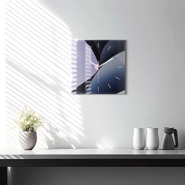 Wanduhr quadratisch mit motiv Abstrakte Sonne