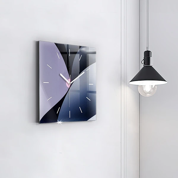 Wanduhr quadratisch mit motiv Abstrakte Sonne