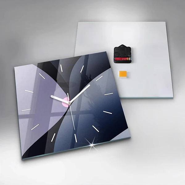 Wanduhr quadratisch mit motiv Abstrakte Sonne