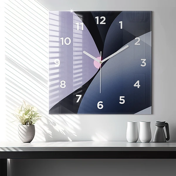 Wanduhr quadratisch mit motiv Abstrakte Sonne