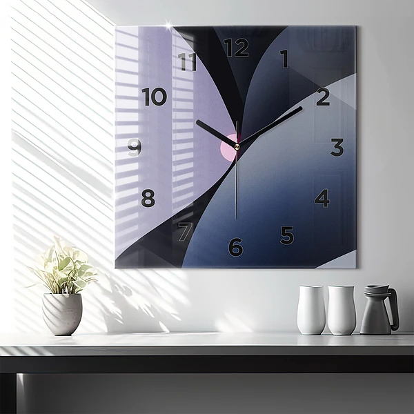 Wanduhr quadratisch mit motiv Abstrakte Sonne