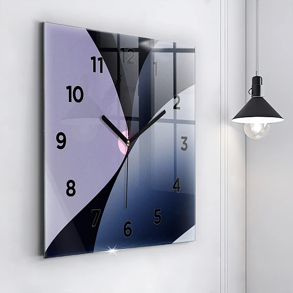 Wanduhr quadratisch mit motiv Abstrakte Sonne