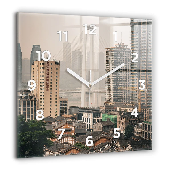 Wanduhr modern quadratisch Alte Stadt in Chongqing