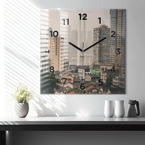 Wanduhr modern quadratisch Alte Stadt in Chongqing