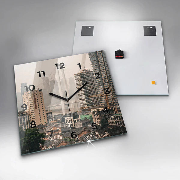 Wanduhr modern quadratisch Alte Stadt in Chongqing