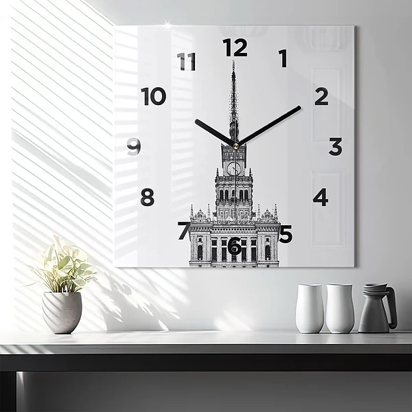 Wanduhr modern quadratisch Palast der Kultur und Wissenschaft