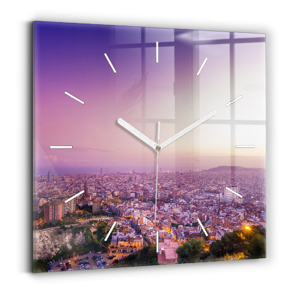 Wanduhr quadratisch Barcelona Bunker El Carmel