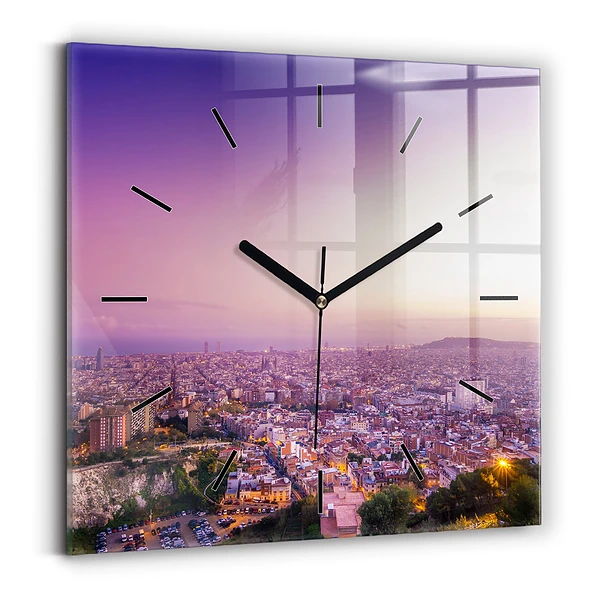 Wanduhr quadratisch Barcelona Bunker El Carmel