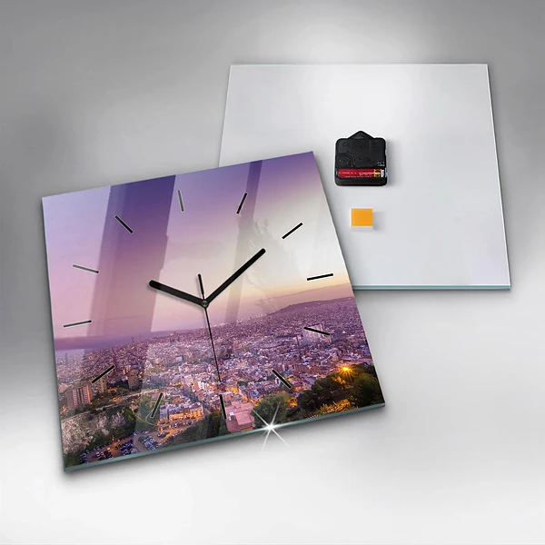 Wanduhr quadratisch Barcelona Bunker El Carmel