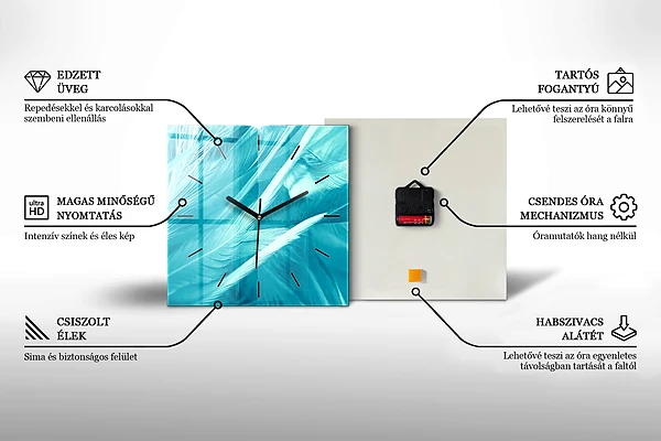 Wanduhr quadratisch Barcelona Bunker El Carmel